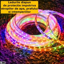 Instalatie De Craciun Tip Banda Led SIKS, Waterproof, Rola De 10 Metri, Cu Protectie Flexibila, De Exterior, Led SMD2835, 480...
