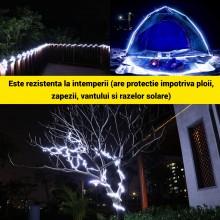 Banda Decorativa Craciun EDAR, 100 m, 48 LED/metru, SMD2835, Alb Rece, IP65 Rezistent la Apa, 8 Jocuri de Lumini, Protectie F...
