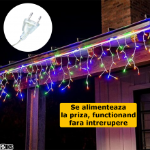 Instalatie Craciun Tip Turturi SIKS, 5 Metri, 110 Led-uri, Pentru Casa / Gradina / Foisor, Cu 8 Jocuri De Lumini, Franjuri Cu...