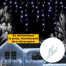 Instalatie Craciun Tip Turturi SIKS, 5 Metri, 110 Led-uri, Pentru Casa / Gradina / Foisor, Cu 8 Jocuri De Lumini, Franjuri Cu...