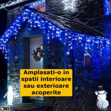 Instalatie Craciun Tip Turturi SIKS, 5 Metri, 110 Led-uri, Pentru Casa / Gradina / Foisor, Cu 8 Jocuri De Lumini, Franjuri Cu...