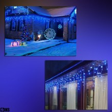 Instalatie Craciun Tip Turturi SIKS, 5 Metri, 110 Led-uri, Pentru Casa / Gradina / Foisor, Cu 8 Jocuri De Lumini, Franjuri Cu...