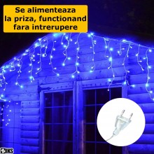 Instalatie Craciun Tip Turturi SIKS, 5 Metri, 110 Led-uri, Pentru Casa / Gradina / Foisor, Cu 8 Jocuri De Lumini, Franjuri Cu...