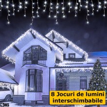 Instalatie Craciun Tip Turturi/Franjuri SIKS, 20 Metri, 500 Led-uri, Pentru Casa / Gradina / Gard, Cu 8 Jocuri De Lumini, Fra... Instalatie Craciun Tip Turturi/Franjuri SIKS, 20 Metri, 500 Led-uri, Pentru Casa / Gradina / Gard, Cu 8 Jocuri De Lumini, Fra...