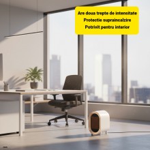 Aeroterma Electrica Portabila EDAR, Mini Incalzitor Rapid 1200W, Termostat Reglabil 2 Nivele, Protectie Supraincalzire, Funct...