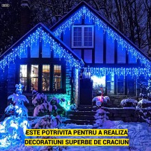 Instalatie De Craciun EDAR Model Turturi, 20 m, 500 Led-uri, Cu 8 Jocuri De Lumini, Franjuri, Pentru Exterior/Interior, Rezis... Instalatie De Craciun EDAR Model Turturi, 20 m, 500 Led-uri, Cu 8 Jocuri De Lumini, Franjuri, Pentru Exterior/Interior, Rezis...