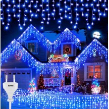 Instalatie De Craciun EDAR Model Turturi, 20 m, 500 Led-uri, Cu 8 Jocuri De Lumini, Franjuri, Pentru Exterior/Interior, Rezis...