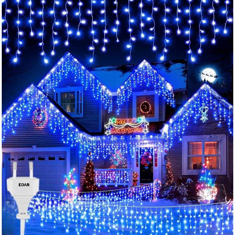 Instalatie De Craciun EDAR Model Turturi, 20 m, 500 Led-uri, Cu 8 Jocuri De Lumini, Franjuri, Pentru Exterior/Interior, Rezis... Instalatie De Craciun EDAR Model Turturi, 20 m, 500 Led-uri, Cu 8 Jocuri De Lumini, Franjuri, Pentru Exterior/Interior, Rezis...