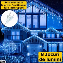 Instalatie Craciun Tip Turturi/Franjuri SIKS, 10 Metri, 300 Led-uri, Pentru Casa / Gradina, Cu 8 Jocuri De Lumini, Franjuri C... Instalatie Craciun Tip Turturi/Franjuri SIKS, 10 Metri, 300 Led-uri, Pentru Casa / Gradina, Cu 8 Jocuri De Lumini, Franjuri C...