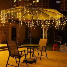 Instalatie De Craciun EDAR Model Turturi, 10 m, 300 Led-uri, Cu 8 Jocuri De Lumini, Franjuri, Pentru Exterior/Interior, Rezis...