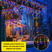 Instalatie De Craciun EDAR Model Turturi, 10 m, 300 Led-uri, Cu 8 Jocuri De Lumini, Franjuri, Pentru Exterior/Interior, Rezis... Instalatie De Craciun EDAR Model Turturi, 10 m, 300 Led-uri, Cu 8 Jocuri De Lumini, Franjuri, Pentru Exterior/Interior, Rezis...