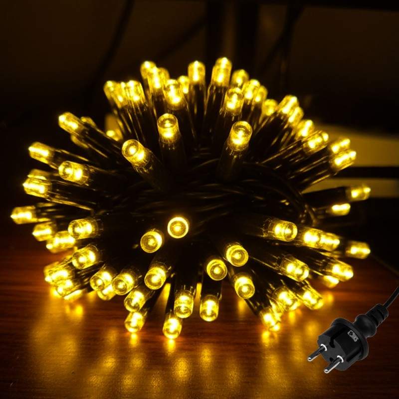 Instalatie De Craciun Liniara De Exterior SIKS, 10 Metri, 100 Led-uri Mari 8mm, Fir Gros Negru, Protectie Apa, IP44, Cu 1 Joc... Instalatie De Craciun Liniara De Exterior SIKS, 10 Metri, 100 Led-uri Mari 8mm, Fir Gros Negru, Protectie Apa, IP44, Cu 1 Joc...