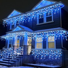 Instalatie De Craciun EDAR Model Turturi, 10 m, 300 Led-uri, Cu 8 Jocuri De Lumini, Franjuri, Pentru Exterior/Interior, Rezis...