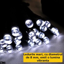 Instalatie De Craciun Liniara De Exterior SIKS, 10 Metri, 100 Led-uri Mari 8mm, Fir Gros Negru, Protectie Apa, IP44, Cu 1 Joc... Instalatie De Craciun Liniara De Exterior SIKS, 10 Metri, 100 Led-uri Mari 8mm, Fir Gros Negru, Protectie Apa, IP44, Cu 1 Joc...