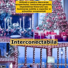 Instalatie De Craciun Liniara De Exterior SIKS, 10 Metri, 100 Led-uri Mari 8mm, Fir Gros Negru, Protectie Apa, IP44, Cu 1 Joc... Instalatie De Craciun Liniara De Exterior SIKS, 10 Metri, 100 Led-uri Mari 8mm, Fir Gros Negru, Protectie Apa, IP44, Cu 1 Joc...