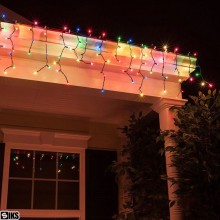 Instalatie De Craciun SIKS Model Turturi, 5 Metri, 120 Led-uri, Franjuri, Pentru Exterior Acoperit/Interior, Fir Verde Inchis...