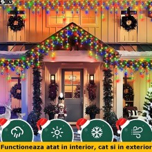 Instalatie Craciun Tip Turturi/Franjuri SIKS, 15 Metri, 300 Led-uri, Pentru Casa / Gradina / Gard, Cu 8 Joc De Lumini, Franju... Instalatie Craciun Tip Turturi/Franjuri SIKS, 15 Metri, 300 Led-uri, Pentru Casa / Gradina / Gard, Cu 8 Joc De Lumini, Franju...