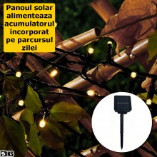 Instalatie De Craciun Liniara Solara SIKS, 10 Metri, 100 Led-uri, De Exterior, Incarcare Panou Solar, Tip Sir, 8 Jocuri De Lu... Instalatie De Craciun Liniara Solara SIKS, 10 Metri, 100 Led-uri, De Exterior, Incarcare Panou Solar, Tip Sir, 8 Jocuri De Lu...
