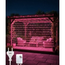 Instalatie LED de Craciun EDAR, Franjuri Luminoase Tip Plasa 3m x 2m, Control Iluminare, Interconectabila, Fir Transparent, D...