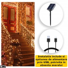 Instalatie De Craciun Liniara Solara SIKS, 40 Metri, 400 Led-uri, De Exterior, Incarcare Panou Solar Mare Si Posibilitate Ali... Instalatie De Craciun Liniara Solara SIKS, 40 Metri, 400 Led-uri, De Exterior, Incarcare Panou Solar Mare Si Posibilitate Ali...
