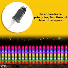 Gard Decorativ SIKS Cu Led-uri Pentru Interior Sau Exterior, Interconectabil, Model Drept, 8 Moduri De Iluminare, 3m Lungime,...