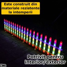Gard Decorativ SIKS Cu Led-uri Pentru Interior Sau Exterior, Interconectabil, Model Drept, 8 Moduri De Iluminare, 3m Lungime,...