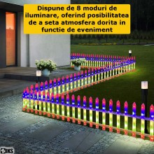Gard Decorativ SIKS Cu Led-uri Pentru Interior Sau Exterior, Interconectabil, Model Drept, 8 Moduri De Iluminare, 3m Lungime,...