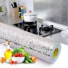 Autocolant bucatarie SIKS® anti-mucegai, anti-bacterian, usor de curatat, aluminiu rezistent, 61x200 cm