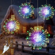 Instalatie De Craciun SIKS Tip Focuri De Artificii Decorative Cu 10 Artificii, 750 Led-uri Interconectabila, 8 Moduri De Ilum...
