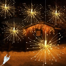 Instalatie De Craciun SIKS Tip Focuri De Artificii Decorative Cu 10 Artificii, 750 Led-uri Interconectabila, 8 Moduri De Ilum...