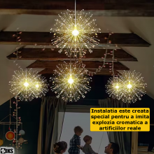 Instalatie De Craciun SIKS Tip Focuri De Artificii Decorative Cu 10 Artificii, 750 Led-uri Interconectabila, 8 Moduri De Ilum... Instalatie De Craciun SIKS Tip Focuri De Artificii Decorative Cu 10 Artificii, 750 Led-uri Interconectabila, 8 Moduri De Ilum...