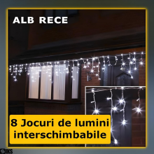 Instalatie Craciun Tip Turturi/Franjuri SIKS, 12 Metri, 300 Led-uri, Pentru Casa / Gradina / Gard, Cu 8 Jocuri De Lumini, Efe...