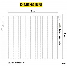 Instalatie LED de Craciun EDAR, Franjuri Luminoase Tip Plasa 3m x 2m, Control Iluminare, Interconectabila, Fir Transparent, D... Instalatie LED de Craciun EDAR, Franjuri Luminoase Tip Plasa 3m x 2m, Control Iluminare, Interconectabila, Fir Transparent, D...