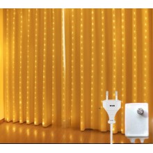 Instalatie LED de Craciun EDAR, Franjuri Luminoase Tip Plasa 3m x 2m, Control Iluminare, Interconectabila, Fir Transparent, D...