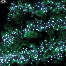 Instalatie De Craciun Liniara SIKS Pentru Brad, 400 Led, 32 Metri, Lumina Alba Rece, 8 Jocuri De Lumini, Fir Negru, Pentru Ca...