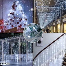 Instalatie Luminoasa De Craciun Tip Turturi EDAR– 5 Metri, 110 LED-uri, Alb Rece, Cu 8 Jocuri De Lumini