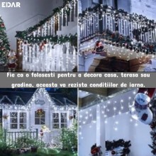 Instalatie Luminoasa De Craciun Tip Turturi EDAR– 5 Metri, 110 LED-uri, Alb Rece, Cu 8 Jocuri De Lumini Instalatie Luminoasa De Craciun Tip Turturi EDAR– 5 Metri, 110 LED-uri, Alb Rece, Cu 8 Jocuri De Lumini