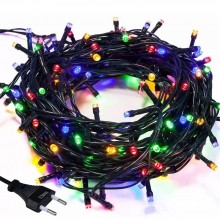 Instalatie De Craciun Liniara SIKS Pentru Brad, 400 Led, 32 Metri, 8 Jocuri De Lumini, Fir Negru, Pentru Casa / Interior, Mul...