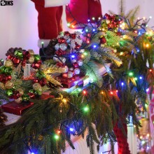 Instalatie De Craciun Liniara SIKS Pentru Brad, 400 Led, 32 Metri, 8 Jocuri De Lumini, Fir Negru, Pentru Casa / Interior, Mul...