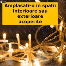Instalatie Craciun Tip Turturi/Franjuri SIKS, 12 Metri, 300 Led-uri, Pentru Casa / Gradina / Gard, Cu 8 Jocuri De Lumini, Efe...