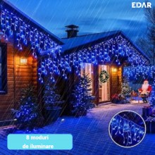 Instalatie Craciun Tip Turturi EDAR, 5 Metri, 110 LED-uri, Lumina Albastra – Pentru Interior Si Exterior Acoperit