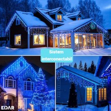 Instalatie Craciun Tip Turturi EDAR, 5 Metri, 110 LED-uri, Lumina Albastra – Pentru Interior Si Exterior Acoperit