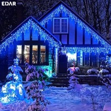 Instalatie Craciun Tip Turturi EDAR, 5 Metri, 110 LED-uri, Lumina Albastra – Pentru Interior Si Exterior Acoperit