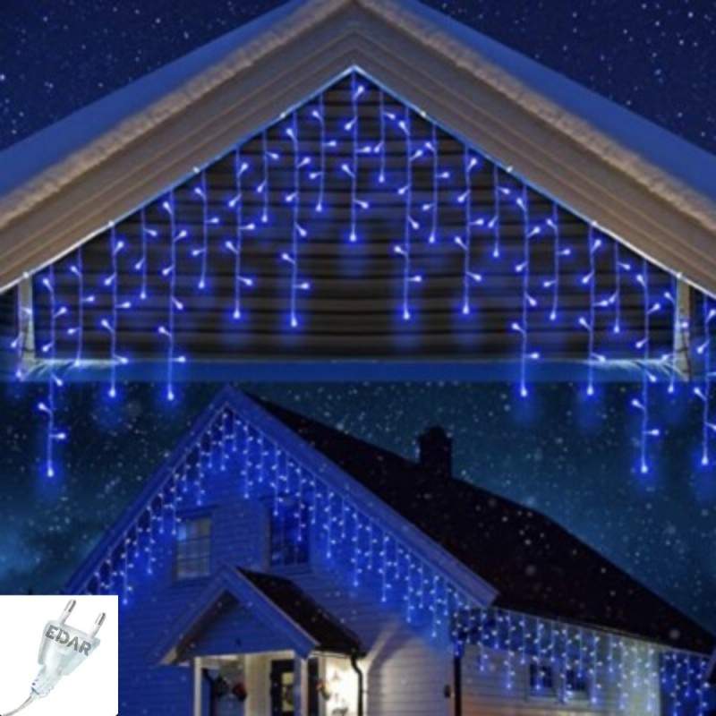 Instalatie Craciun Tip Turturi EDAR, 5 Metri, 110 LED-uri, Lumina Albastra – Pentru Interior Si Exterior Acoperit