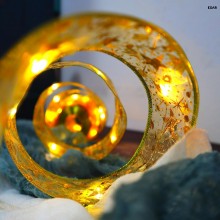 Instalatie Luminoasa Panglica Aurie EDAR pentru Brad de Craciun, 50 LED-uri, 5m, 8 Moduri, Lumina Alb Cald, Alimentare la Pri...