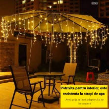 Instalatie De Craciun EDAR Model Turturi, 12 m, 300 Led-uri, Cu 8 Jocuri De Lumini, Franjuri, Efect Flash, Pentru Exterior/In... Instalatie De Craciun EDAR Model Turturi, 12 m, 300 Led-uri, Cu 8 Jocuri De Lumini, Franjuri, Efect Flash, Pentru Exterior/In...