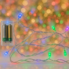 Instalatie de Craciun SIKS Tip Liniar Cu Baterii, 1 Metru, 10 Led-uri, Fir Transparent, 1 Mod De Lumina, Pentru Coronite, Bra...