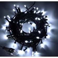Instalatie Liniara de Craciun EDAR, 32 m, 400 LED Alb Rece, 8 Jocuri de Lumini, Pentru Brad si Exterior, Fir Negru, Alimentar...
