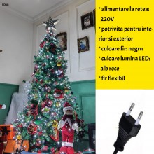 Instalatie Liniara de Craciun EDAR, 32 m, 400 LED Alb Rece, 8 Jocuri de Lumini, Pentru Brad si Exterior, Fir Negru, Alimentar... Instalatie Liniara de Craciun EDAR, 32 m, 400 LED Alb Rece, 8 Jocuri de Lumini, Pentru Brad si Exterior, Fir Negru, Alimentar...