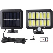 Lampa Solara LED EDAR de Exterior, 120 COB LED cu Senzor de Miscare si Lumina, Telecomanda, Baterie 1200 mAh, 260 Lumeni, 3 M...